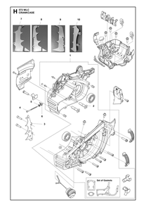 Crankcase Diagram and Parts List for 572WLC  Husqvarna Lawn Tractor Accessories