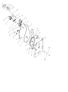 Chassis, Engine And Pulleys Diagram and Parts List for ST224  Husqvarna Snow Blower