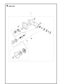 Gear Case Diagram and Parts List for 333RB Mark II Husqvarna Edger