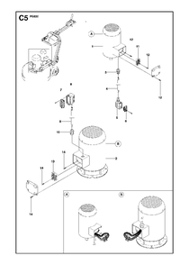 Electrical Diagram and Parts List for PG820 (0904-1 & Above)(2009-07) Husqvarna Sander Grinder