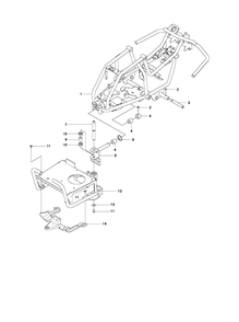 Chassis / Frame 2 Diagram and Parts List for R111B (965996885)(2010-07) Husqvarna Lawn Mower