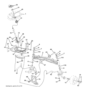 Steering Diagram and Parts List for YTH150 (96041002102)(2009-01) Husqvarna Lawn Tractor