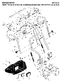 Handle And Controls Diagram and Parts List for 10527SBE (96193000900, 961930009)(2006-05) Husqvarna Snow Blower