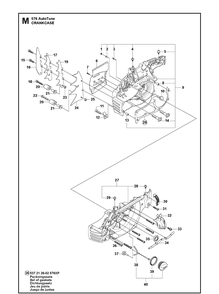 Crankcase Diagram and Parts List for 576XP 20130900001-Current Husqvarna Chainsaw