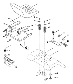 Seat Assembly Diagram and Parts List for YTH1542XP (954567253-G)(2003-03) Husqvarna Lawn Tractor