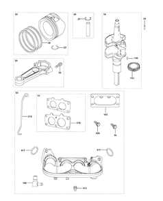 Piston And Crankshaft Diagram and Parts List for 44M777-4171-G5 2013-04 Husqvarna Engine