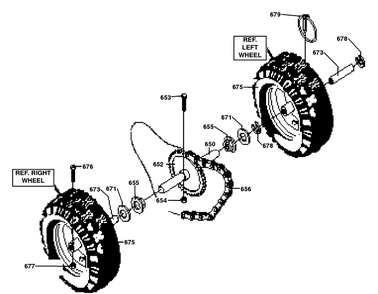 Wheels Assembly Diagram and Parts List for ST624 1998-01 Husqvarna Snow Blower