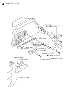 Clutch Cover Diagram and Parts List for 575XP 20070100001-Current Husqvarna Chainsaw