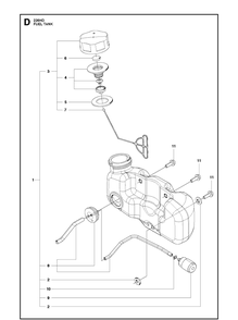 Fuel Tank Diagram and Parts List for 226HD60S (967279804)(20171000001-Current) Husqvarna Hedge Trimmer