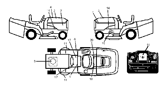Decals Diagram and Parts List for CTH220TWIN (96061026400)(2010-01) Husqvarna Lawn Tractor