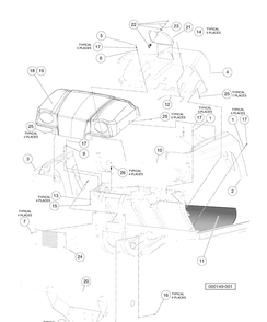 Front Body Trim, Diesel Vehicles Diagram and Parts List for HUV4420G 2006-11 Husqvarna Lawn Tractor