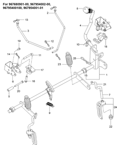 Mower Lift / Deck Lift Diagram and Parts List for Z254F  Husqvarna Lawn Mower