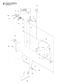 Mower Lift / Deck Lift Diagram and Parts List for R13C (965094301)(2007-01) Husqvarna Lawn Tractor