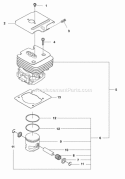 Cylinder Piston Diagram and Parts List for 560BTS 2011-10 Husqvarna Leaf Blower / Vacuum