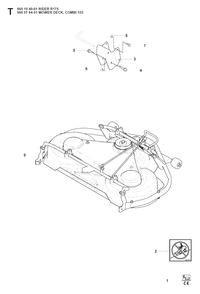 Mower Deck / Cutting Deck Diagram and Parts List for R175 (965104901)(2008-06) Husqvarna Lawn Tractor