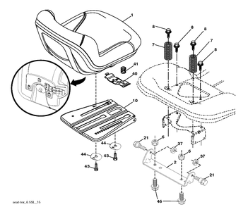 Seat Diagram and Parts List for YTH24V54 (96045006400)(2017-06) Husqvarna Lawn Tractor