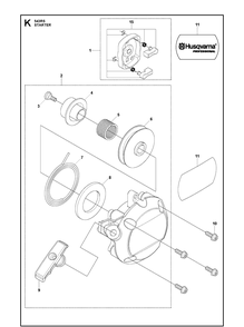Starter Diagram and Parts List for 543RS (967348201)(20192200001-Current) Husqvarna Brush Cutter