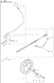 Page M Diagram and Parts List for 562XP  Husqvarna Chainsaw