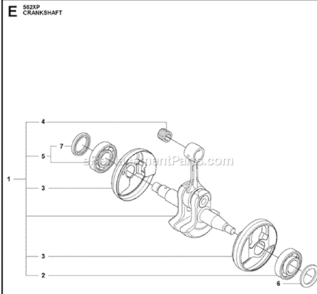 Page G Diagram and Parts List for 562XP  Husqvarna Chainsaw