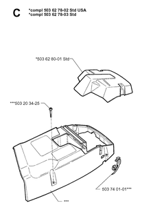 Cover Diagram and Parts List for 362XP 19983100001-19991800000 Husqvarna Chainsaw