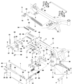 Mower Lift / Deck Lift Diagram and Parts List for PZ6034FX (966516801)(2009-09) Husqvarna Lawn Mower