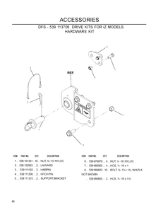 Accessories M Diagram and Parts List for IZ5223 (968999707)(2007-09) Husqvarna Lawn Mower