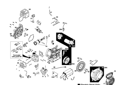 Engine 3 Diagram and Parts List for 924SB 2010-08 Husqvarna Snow Blower