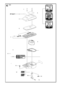 Cylinder Cover Diagram and Parts List for K960 2007-07 Husqvarna Circular Saw