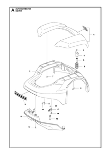 Cover Diagram and Parts List for 105 2019 Husqvarna Lawn Mower