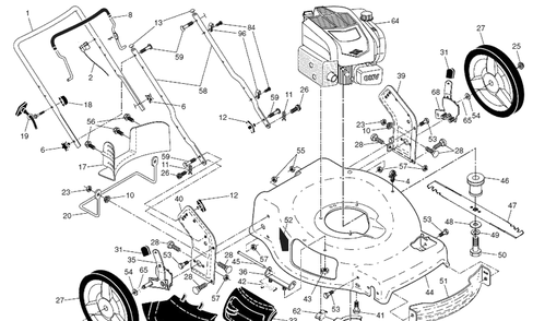 Engine Diagram and Parts List for LB155S (96121003701)(2016-08) Husqvarna Lawn Mower