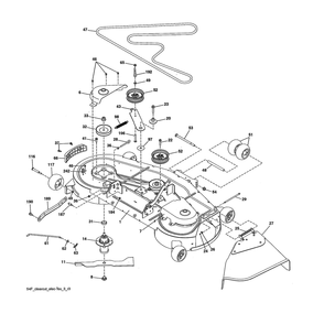 Mower Deck Diagram and Parts List for 96043029500  Husqvarna Lawn Tractor