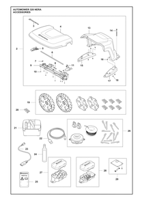 Accessories Diagram and Parts List for 320NERA  Husqvarna Lawn Mower