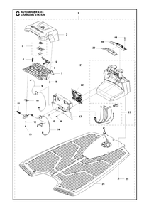 Charging Station Diagram and Parts List for 430X 2016-02 Husqvarna Lawn Mower