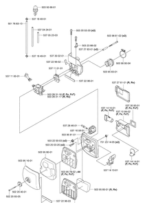 Carburetor / Manifold And Air Filter Assembly Diagram and Parts List for 345RX 2003-05 Husqvarna Brush Cutter