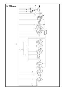 Carburetor Diagram and Parts List for 226HD60S (967279804)(20171000001-Current) Husqvarna Hedge Trimmer