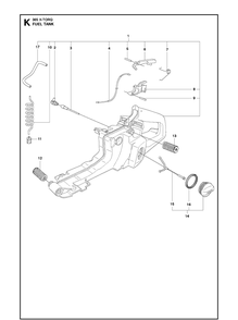 Fuel Tank 2 Diagram and Parts List for 365 X-TORQ Husqvarna Chainsaw
