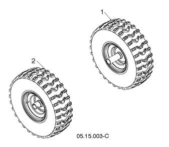 Wheels And Tires Diagram and Parts List for ST427  Husqvarna Snow Blower