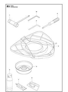 Accessories Diagram and Parts List for 543RS 20141800001-20192200000 Husqvarna Brush Cutter
