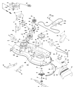 Mower Deck / Cutting Deck Diagram and Parts List for YTH21K46 (96045002902)(2011-08) Husqvarna Lawn Tractor