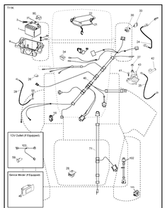 Electrical Diagram and Parts List for TS248TD (96043032500)(2020-08) Husqvarna Lawn Tractor