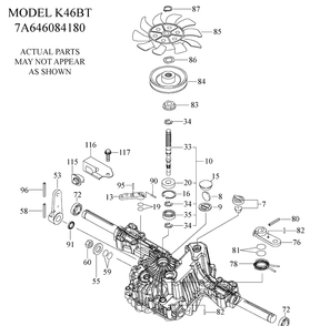 Tufftorq Transaxle Diagram and Parts List for YTH20K46 (917289541)(2010-01) Husqvarna Lawn Mower