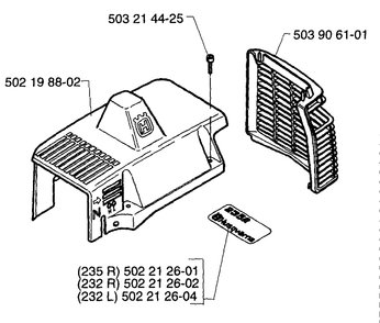 Cover Diagram and Parts List for 232RL 1997-02 Husqvarna Brush Cutter
