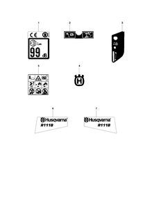 Decals Diagram and Parts List for R111B (965996885)(2010-07) Husqvarna Lawn Mower