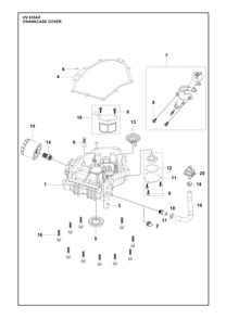 Crankcase Cover Diagram and Parts List for HV635AE  Husqvarna Engine