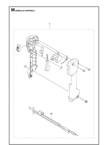 Handle And Controls Diagram and Parts List for 331R  Husqvarna Edger