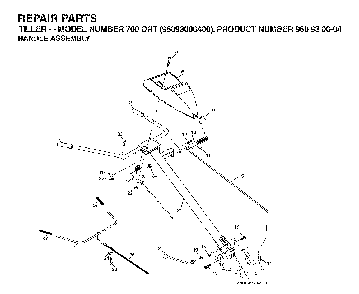 Handle And Controls Diagram and Parts List for 700DRT (96093000400)(2006-02) Husqvarna Tiller