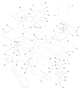 Chassis / Frame Diagram and Parts List for WG3213P (968999114)(2008-06) Husqvarna Lawn Mower