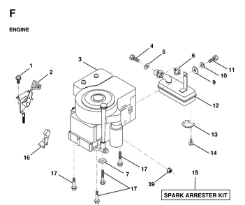 Engine And Cutting Equipment Diagram and Parts List for LT125 1998-02 Husqvarna Lawn Tractor
