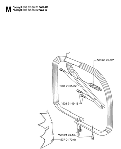 Handle Diagram and Parts List for 362XP 20070100001-Current Husqvarna Chainsaw