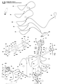 Hydraulic Pump - Motor Diagram and Parts List for PT26D (965160601)(2008-03) Husqvarna Lawn Mower